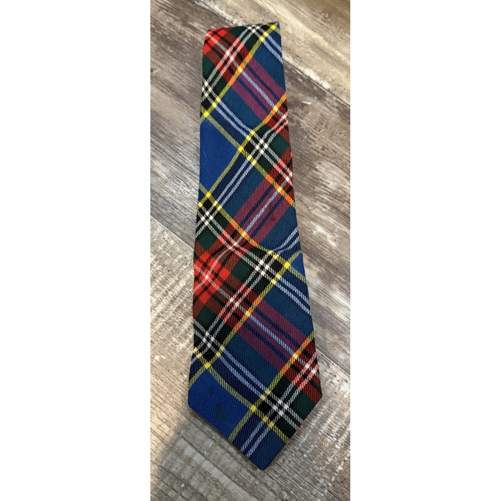 Vintage Kinloch Anderson Stewart Royal Tartan Tie Made Scotland Plaid